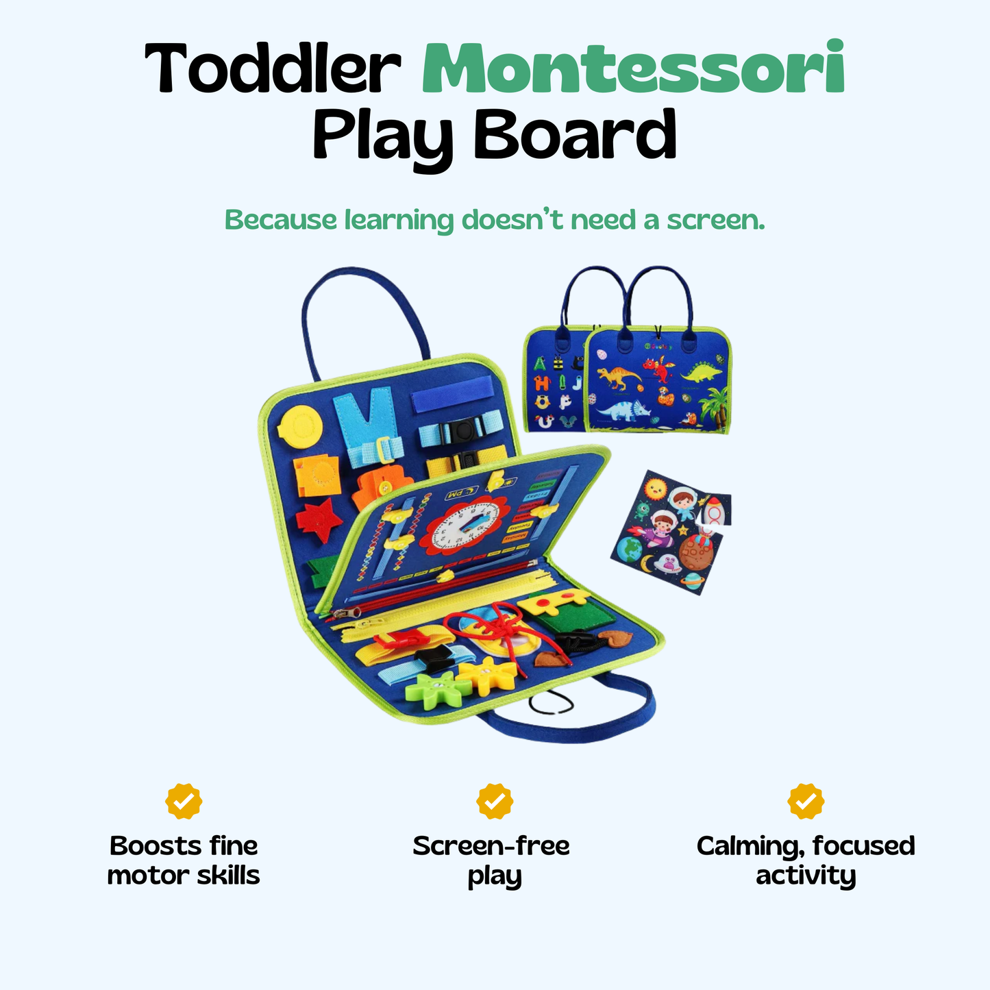 TibaToes Toddler Montessori Play Board