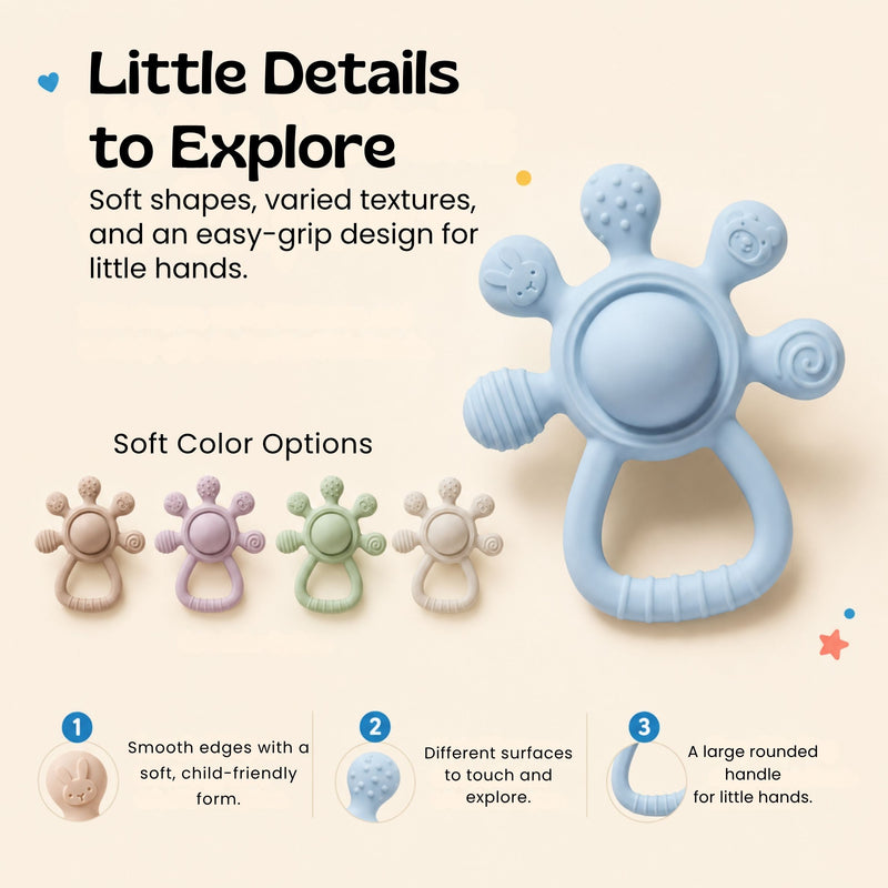 TibaToes™ LittleGrip Silicone Teether Rattle