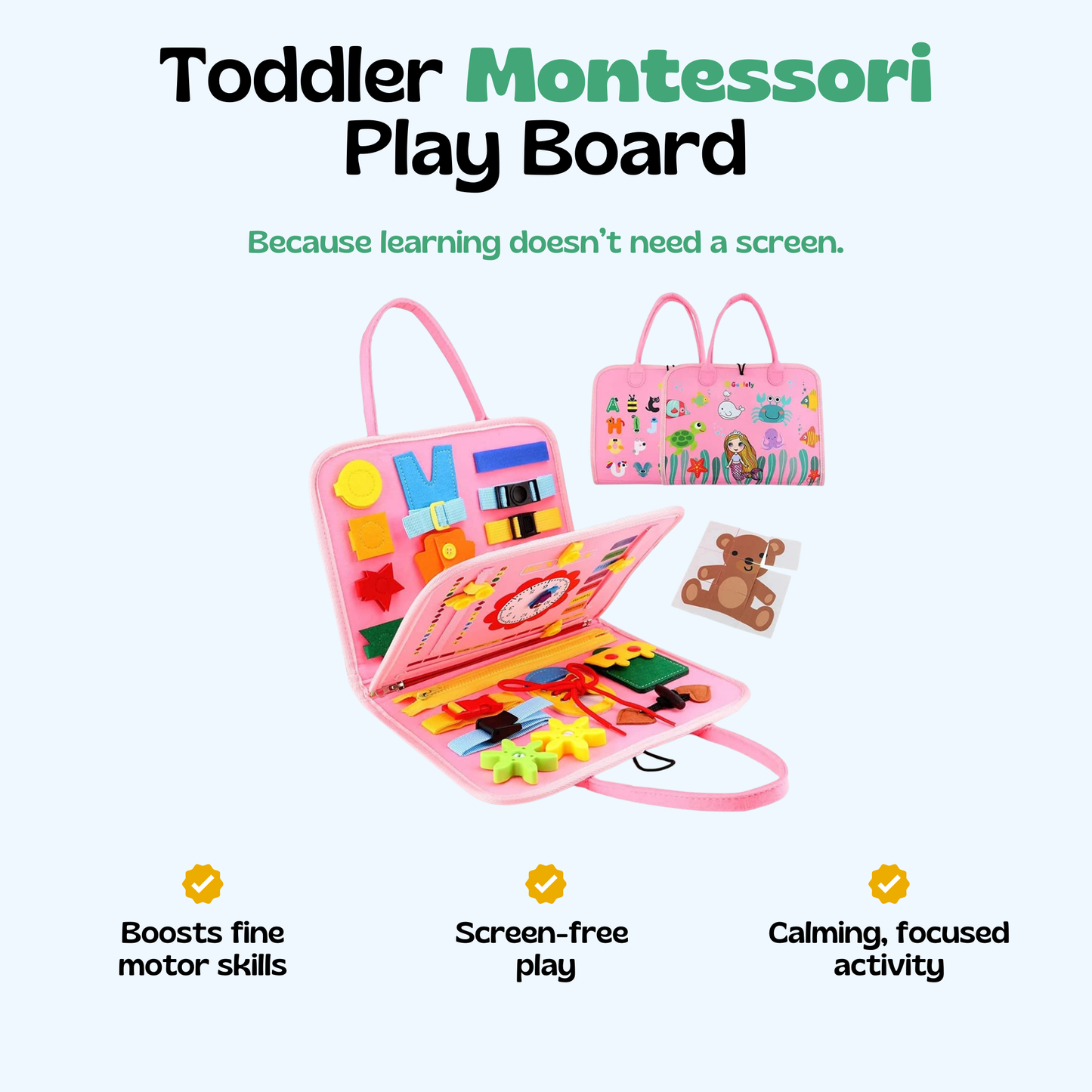 TibaToes Toddler Montessori Play Board