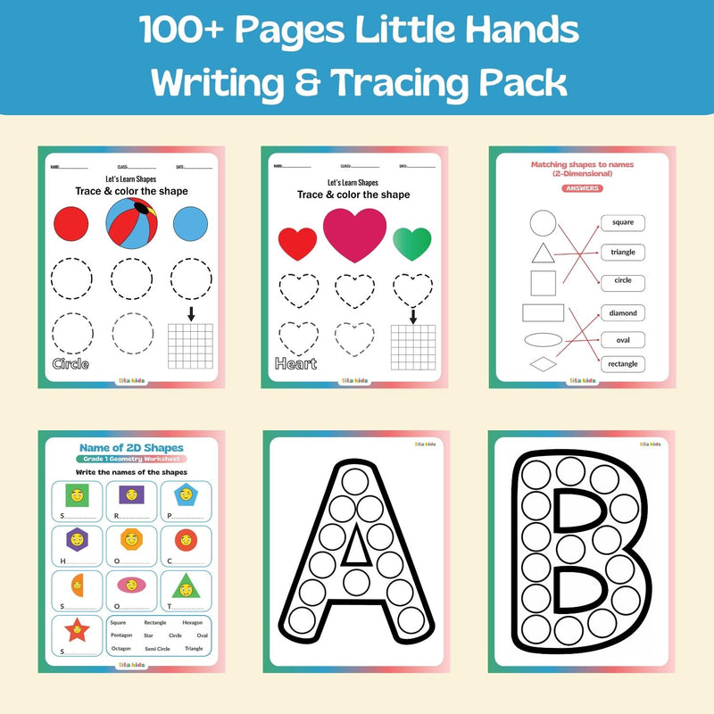 100+ Pages Little Hands Writing & Tracing Pack