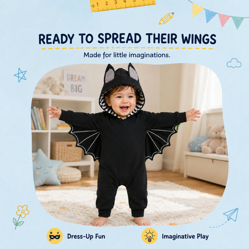 TibaToes™ Little Bat Hooded Romper