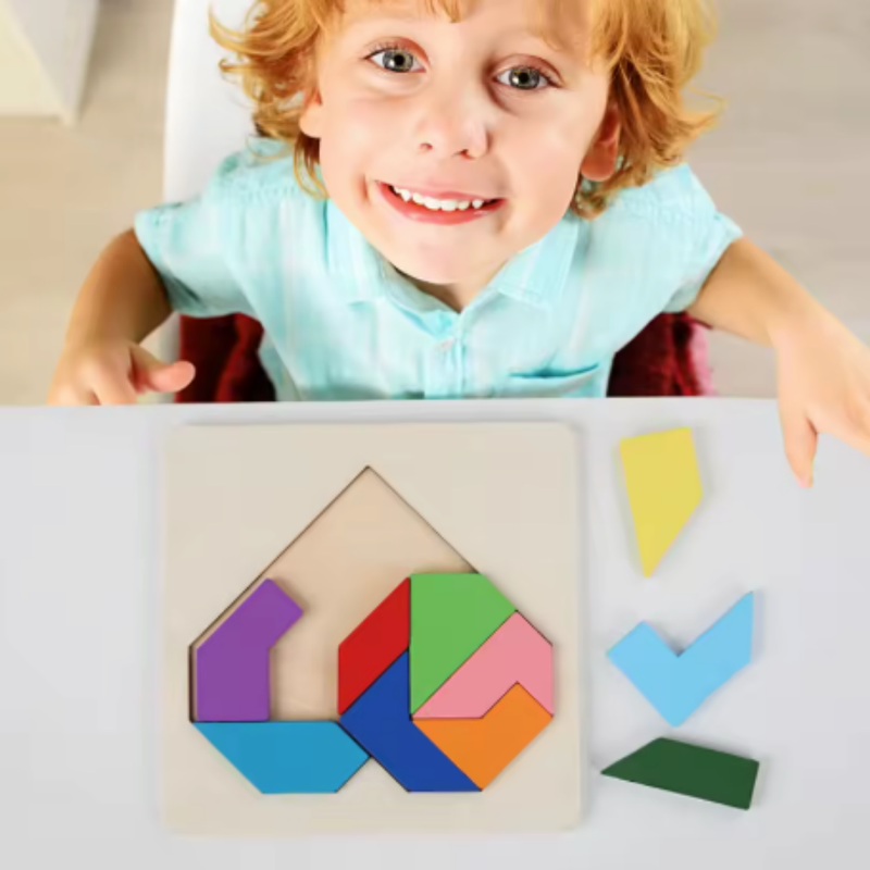 TibaToes™ Montessori Wooden Tangram Puzzle