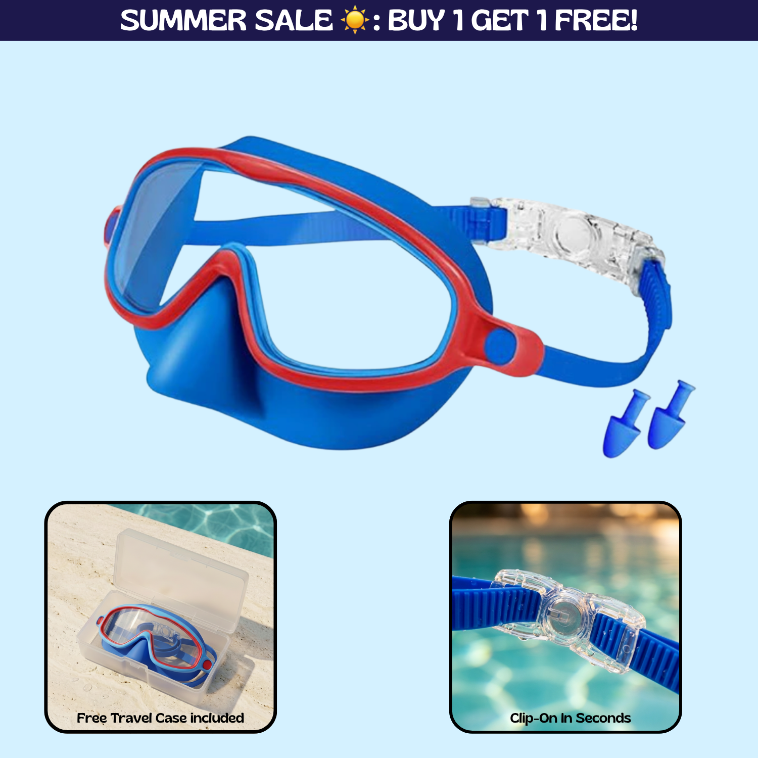 TibaToes™ Clip-On Swim Goggles