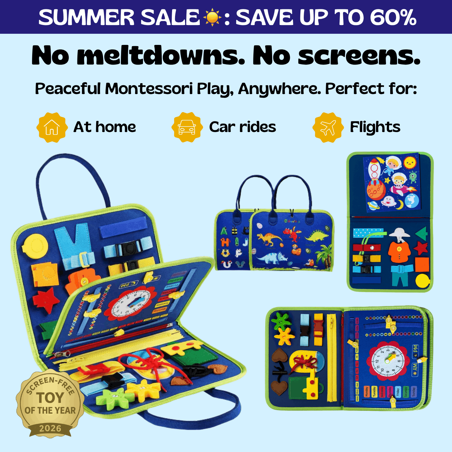 TibaToes™ Montessori Busy Board