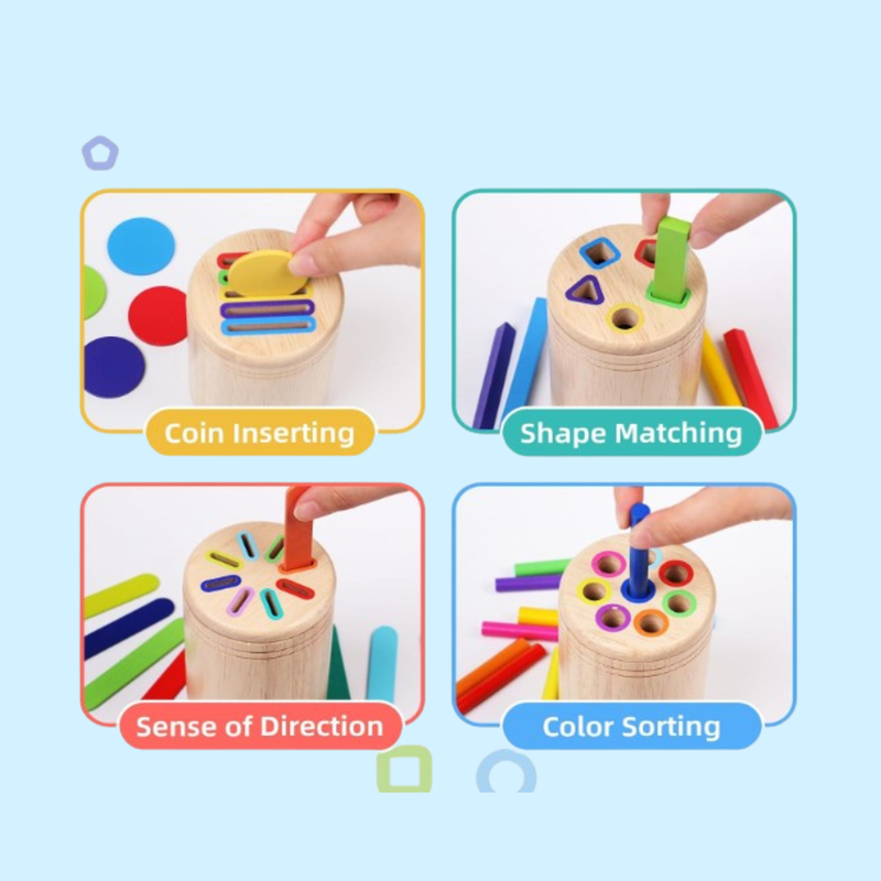 TibaToes Montessori Multi-Skill Sorting Cylinder