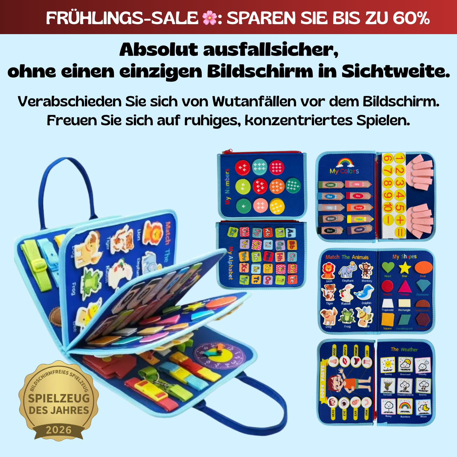 TibaToes™ Montessori-Aktivitätsbrett