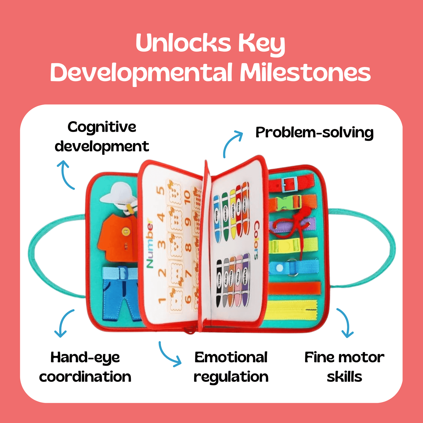 TibaToes™ Toddler Montessori Busy Board