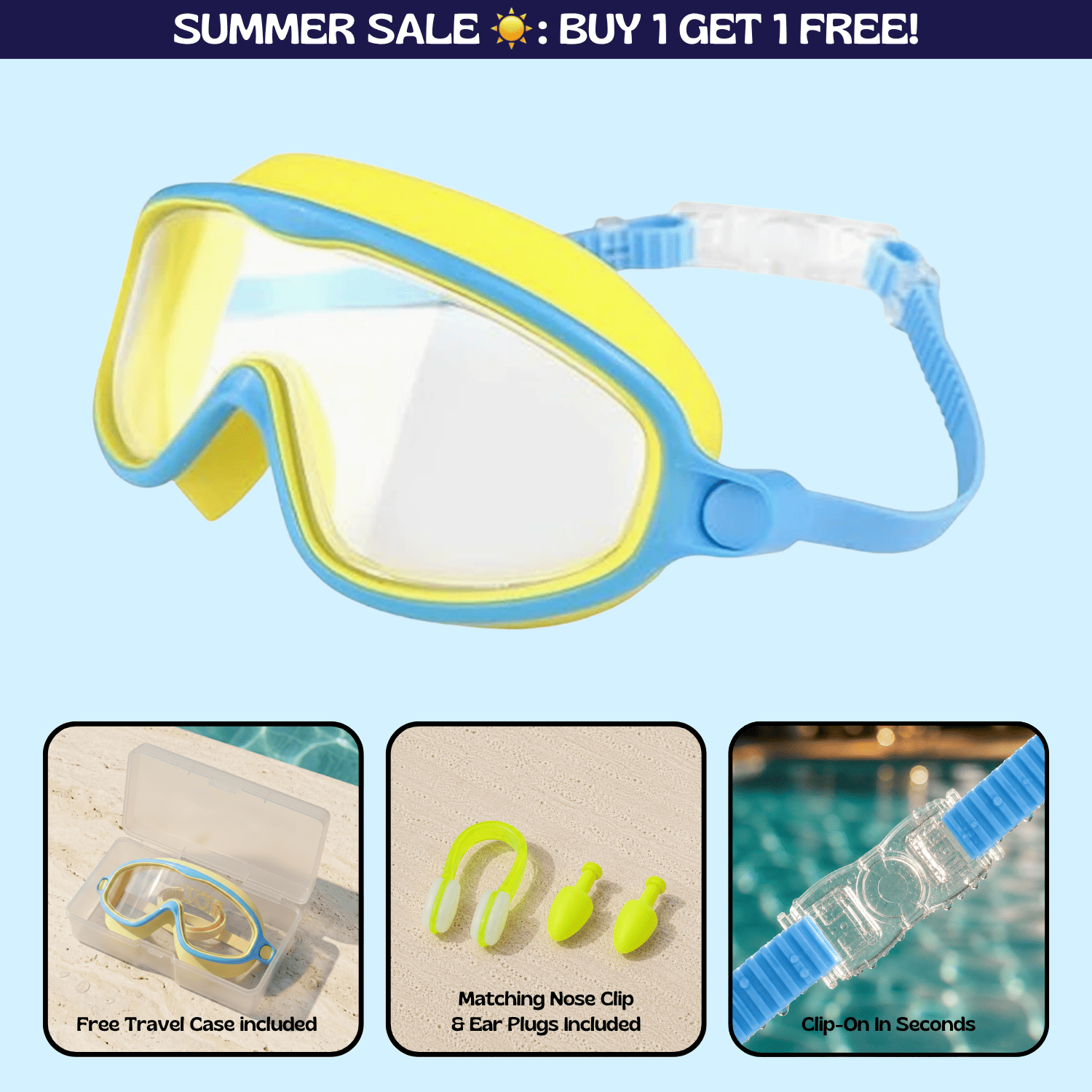 TibaToes™ Clip-On Swim Goggles
