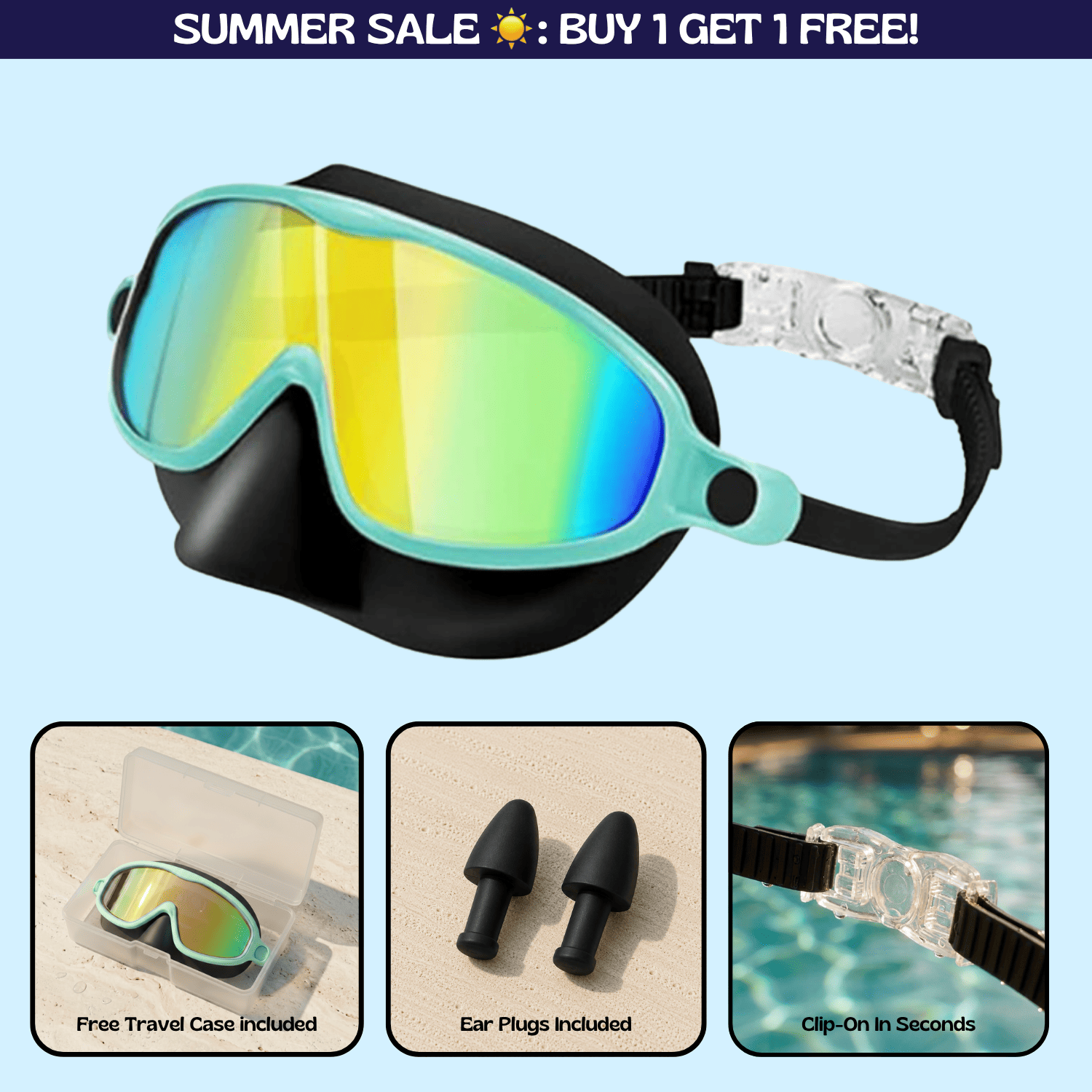 TibaToes™ Clip-On Swim Goggles