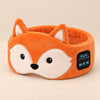 Orange fox CozyCritter audio headband with its original face and side controls.