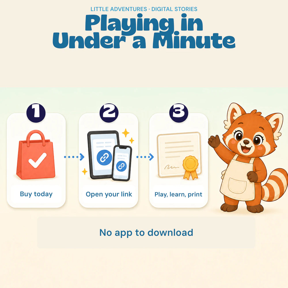 Theo & Suri's Little Chef, digital story adventures, with the original characters and artwork preserved. Gallery image 3.
