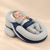 CozyNest Baby Lounger on a warm beige studio background in Cloud Grey