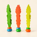 Three colourful seaweed sticks with bulb-shaped bases on a warm beige background. This is one separate set choice.