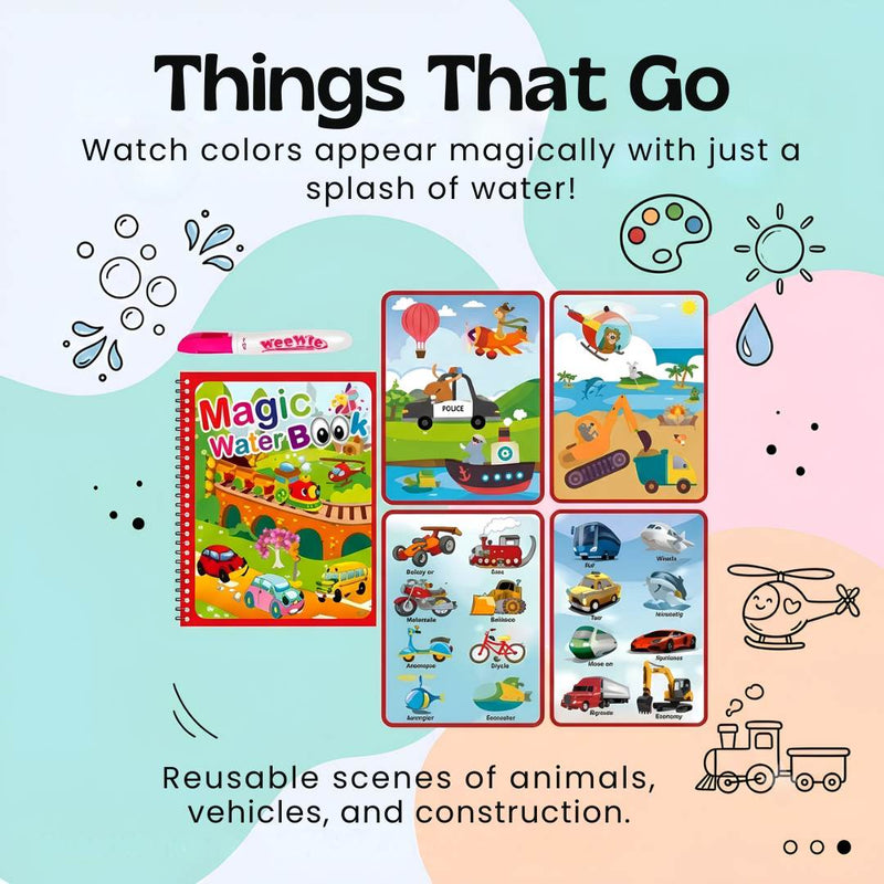 TibaToes™ Mess-Free Reusable Water Coloring Books