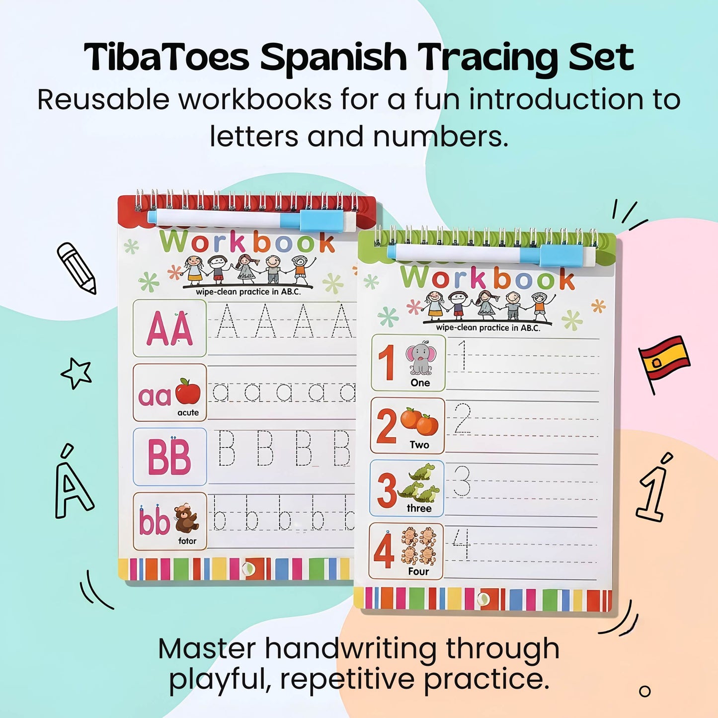 TibaToes™ Bilingual Magic Writing Workbook