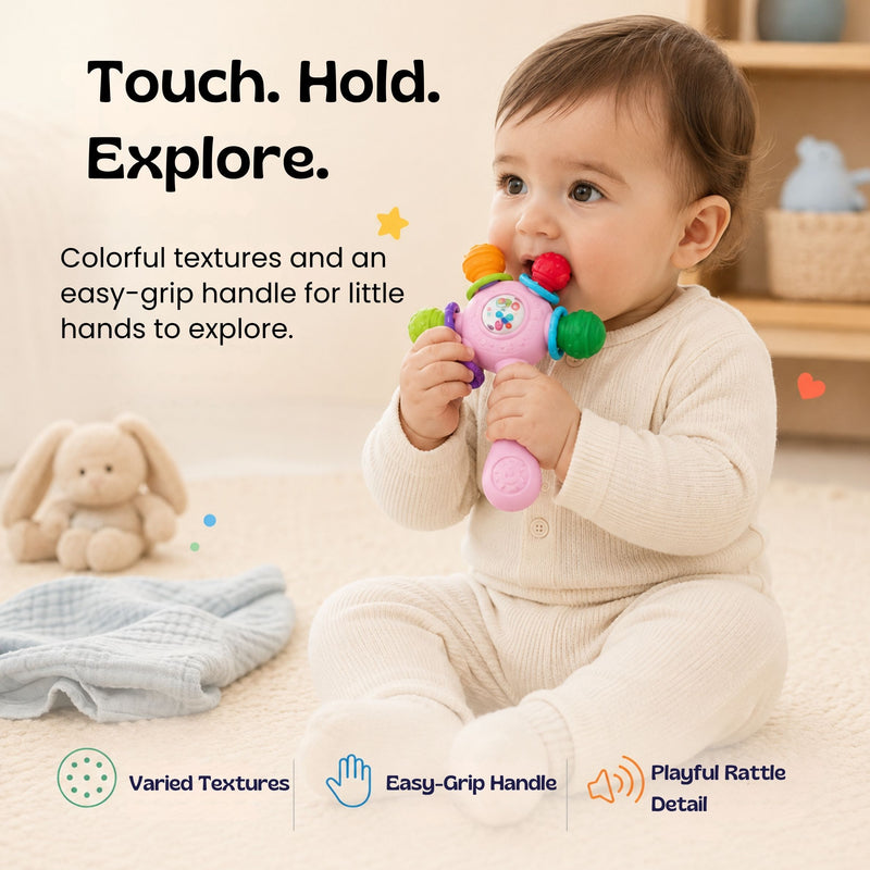 TibaToes™ RainbowGrip Baby Teether Rattle