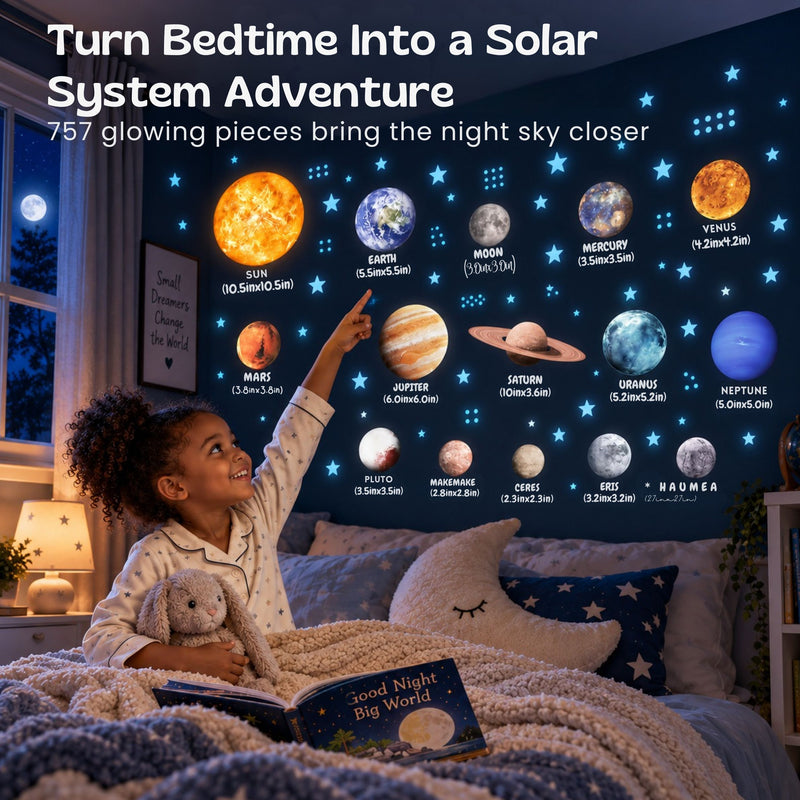 TibaToes™ Glow-in-the-Dark Space Sticker Set