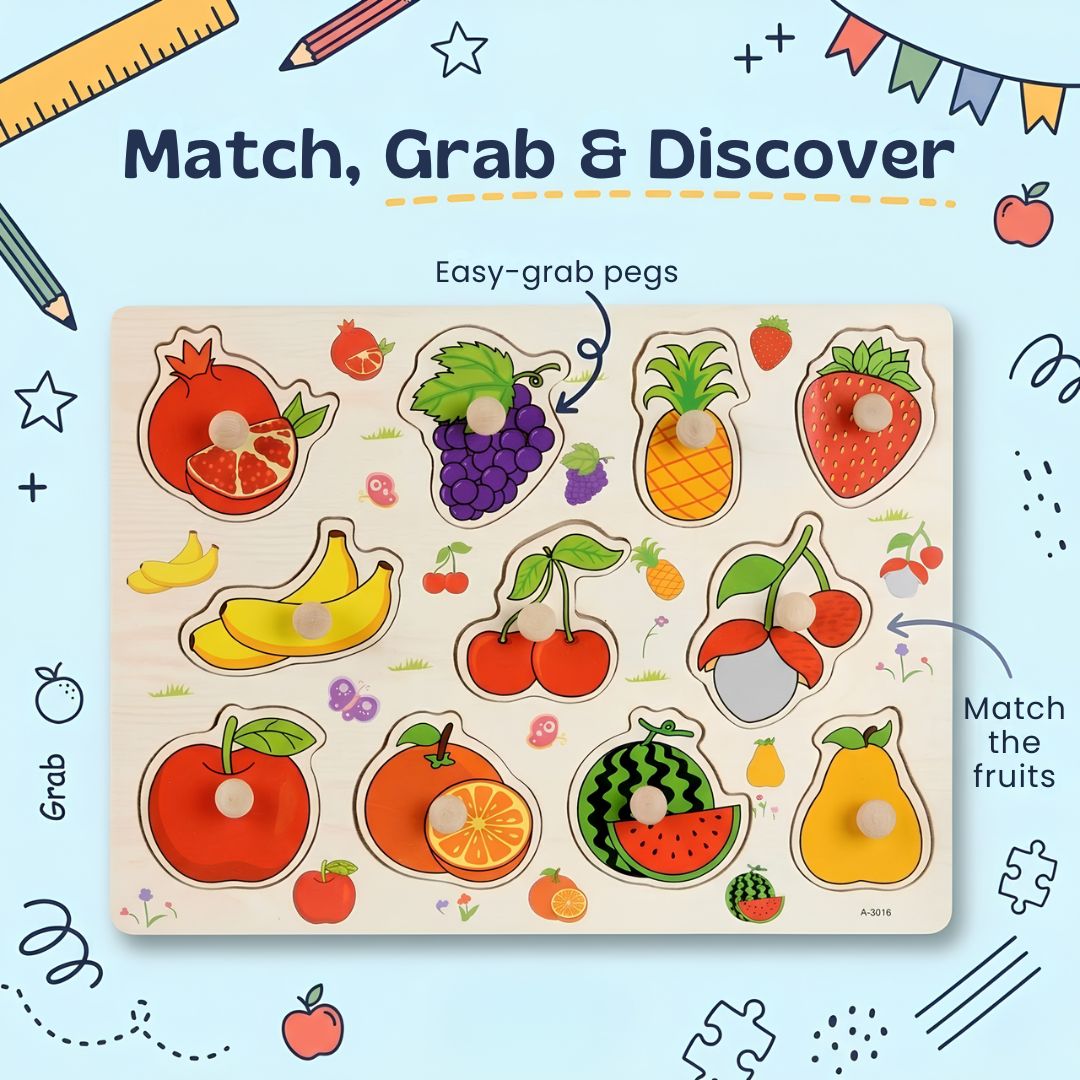 TibaToes™ Wooden Match & Learn Puzzle Board
