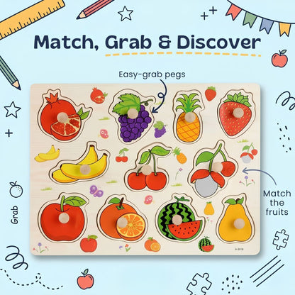 TibaToes™ Wooden Match & Learn Puzzle Board