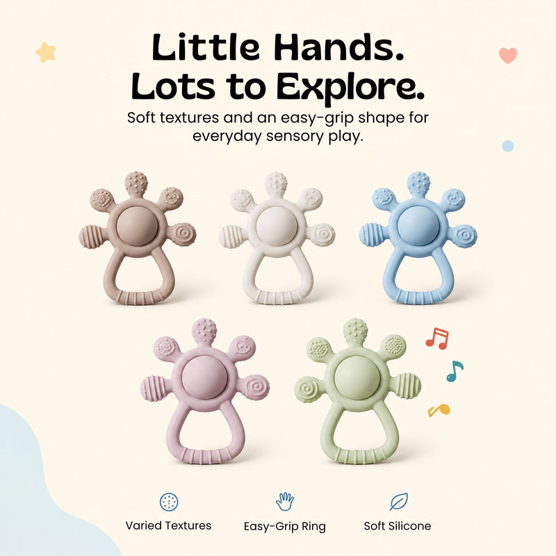 TibaToes™ LittleGrip Silicone Teether Rattle