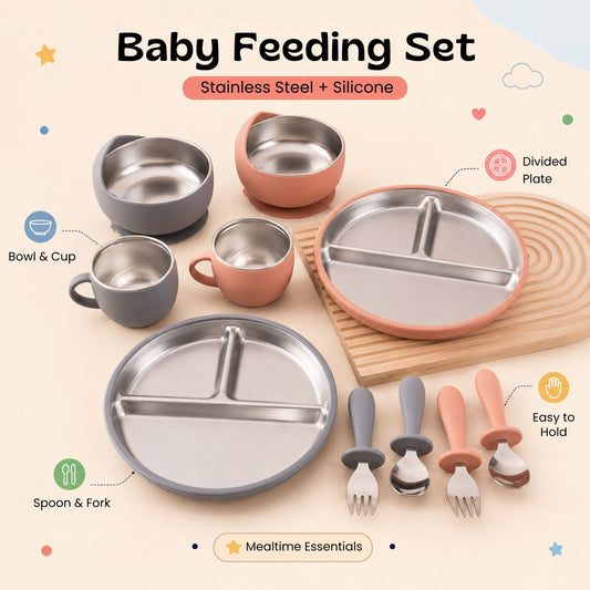 TibaToes™ LittleDine Stainless Steel Baby Feeding Set