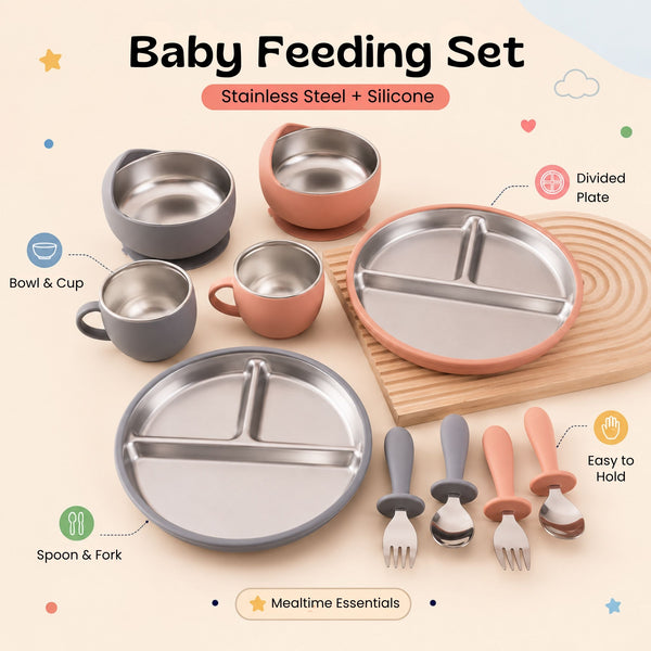 TibaToes™ LittleDine Stainless Steel Baby Feeding Set