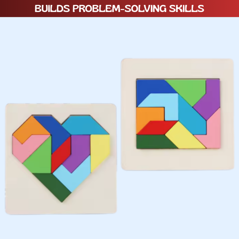 TibaToes™ Montessori Wooden Tangram Puzzle