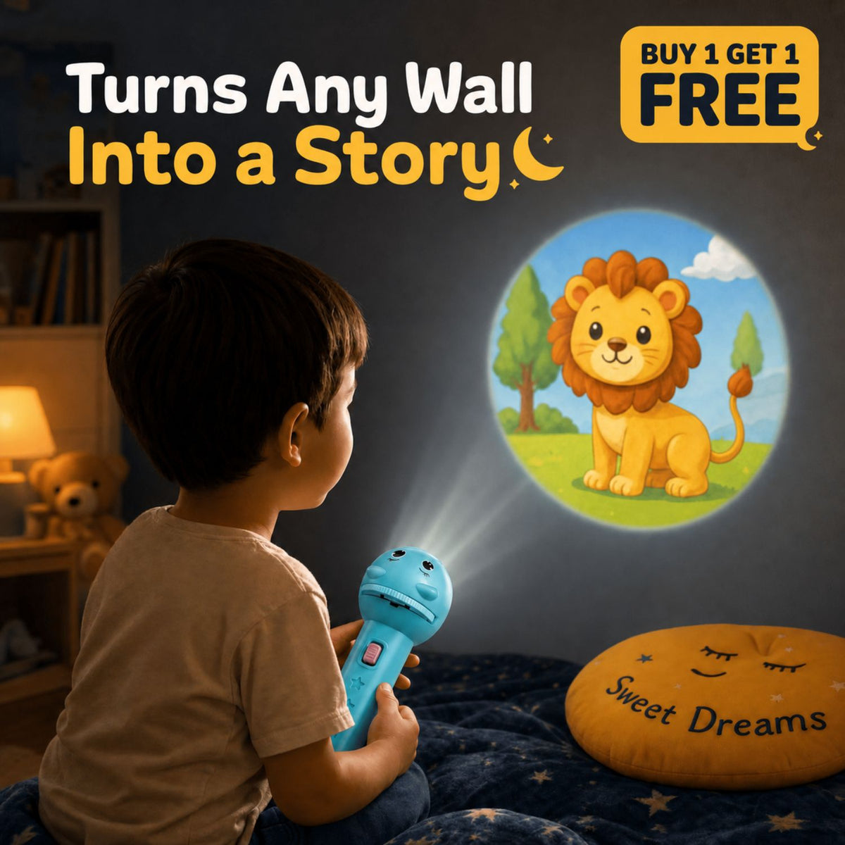 TibaToes Animal Story Projection Flashlight