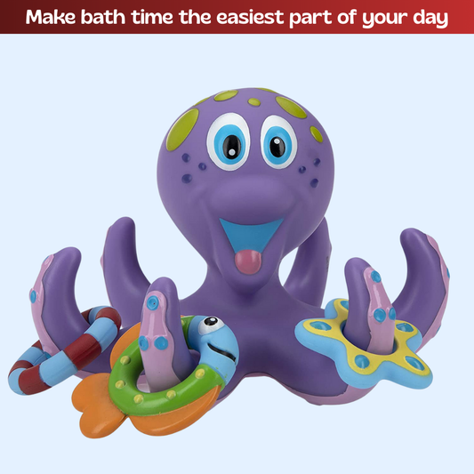 TibaToes™ Montessori Octopus Ring Toss Bathroom Toy