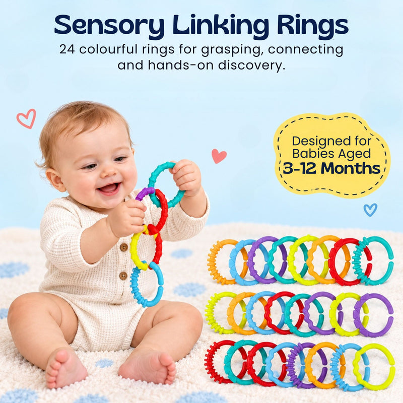 TibaToes™ RainbowLink Baby Grasping Rings