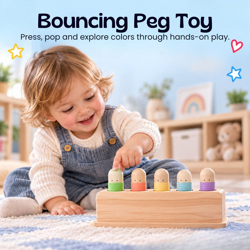 TibaToes™ Pop & Press Wooden Activity Toy