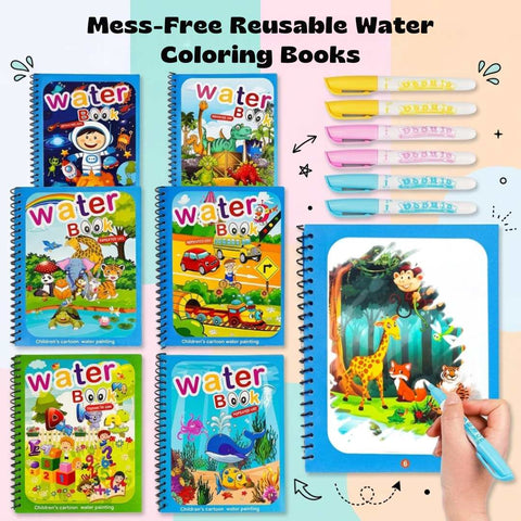 TibaToes™ Mess-Free Reusable Water Coloring Books