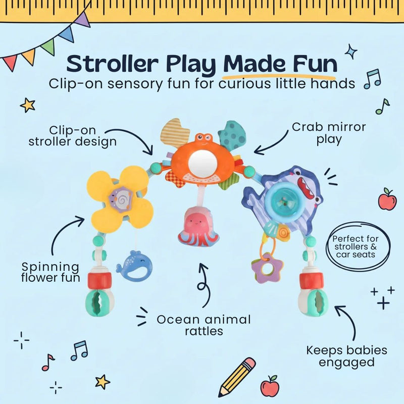 TibaToes™ Clip-On Montessori Stroller Play Arch