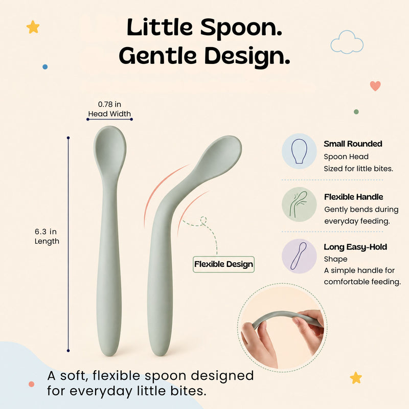 TibaToes™ SoftStart Silicone Baby Feeding Spoon