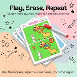 TibaToes™ Find the Difference Cards: Reusable Concentration Training Game for Toddlers & Kids (3 Levels)