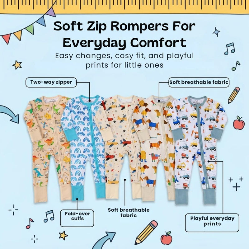 TibaToes™ Soft Zip Baby Romper