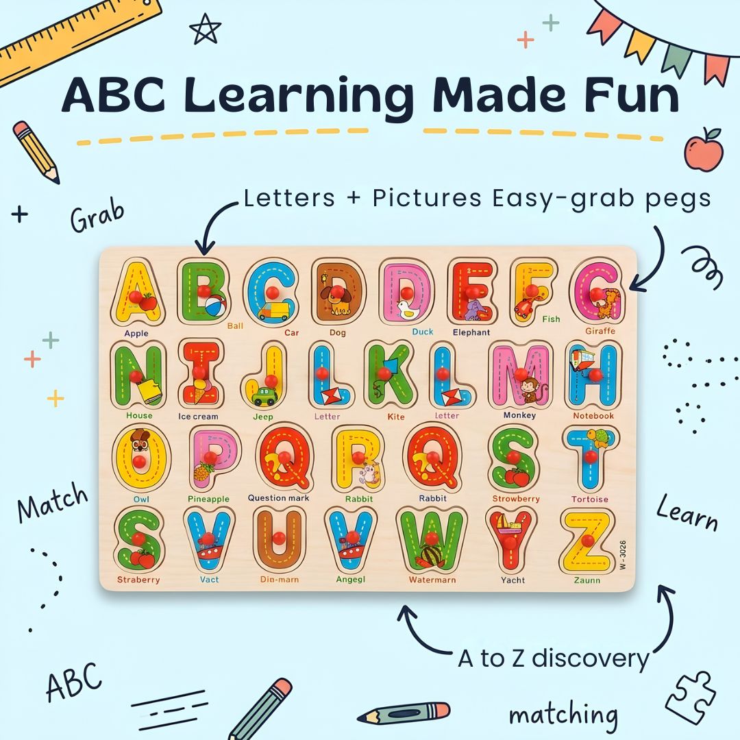TibaToes™ Wooden Match & Learn Puzzle Board