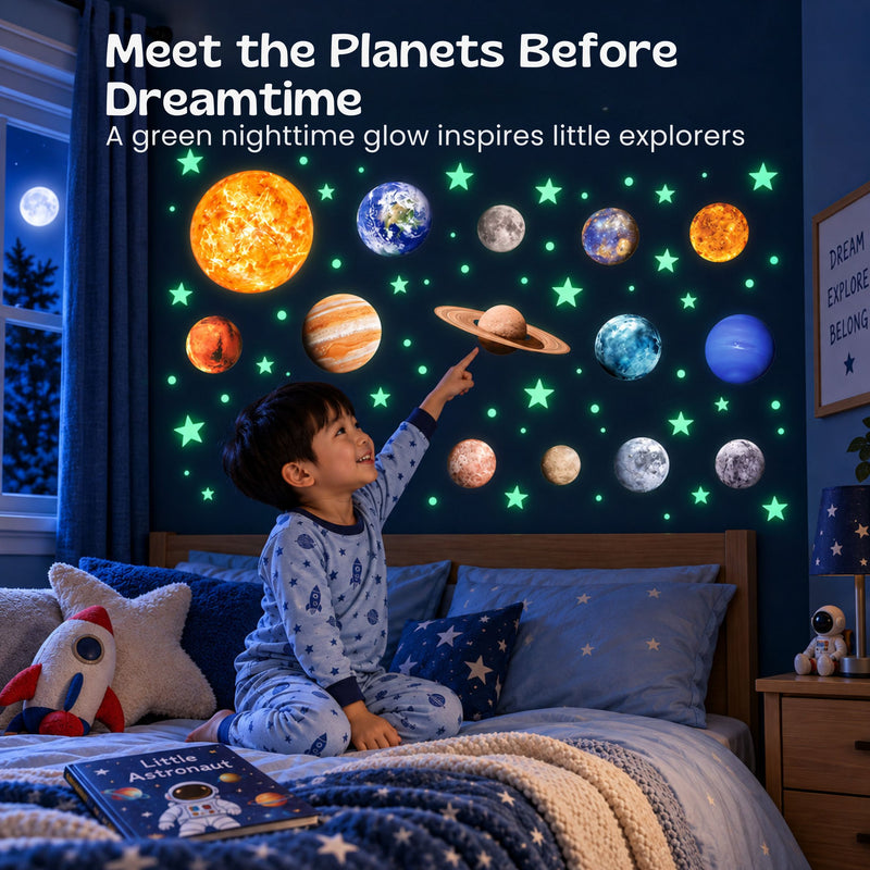 TibaToes™ Glow-in-the-Dark Space Sticker Set