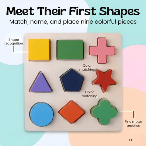 TibaToes™ Montessori Wooden Shape Puzzle