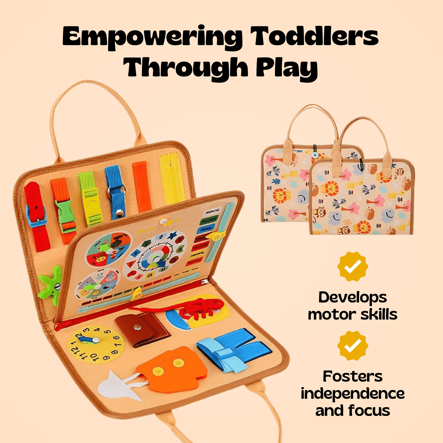 TibaToes™ Toddler Montessori Busy Board