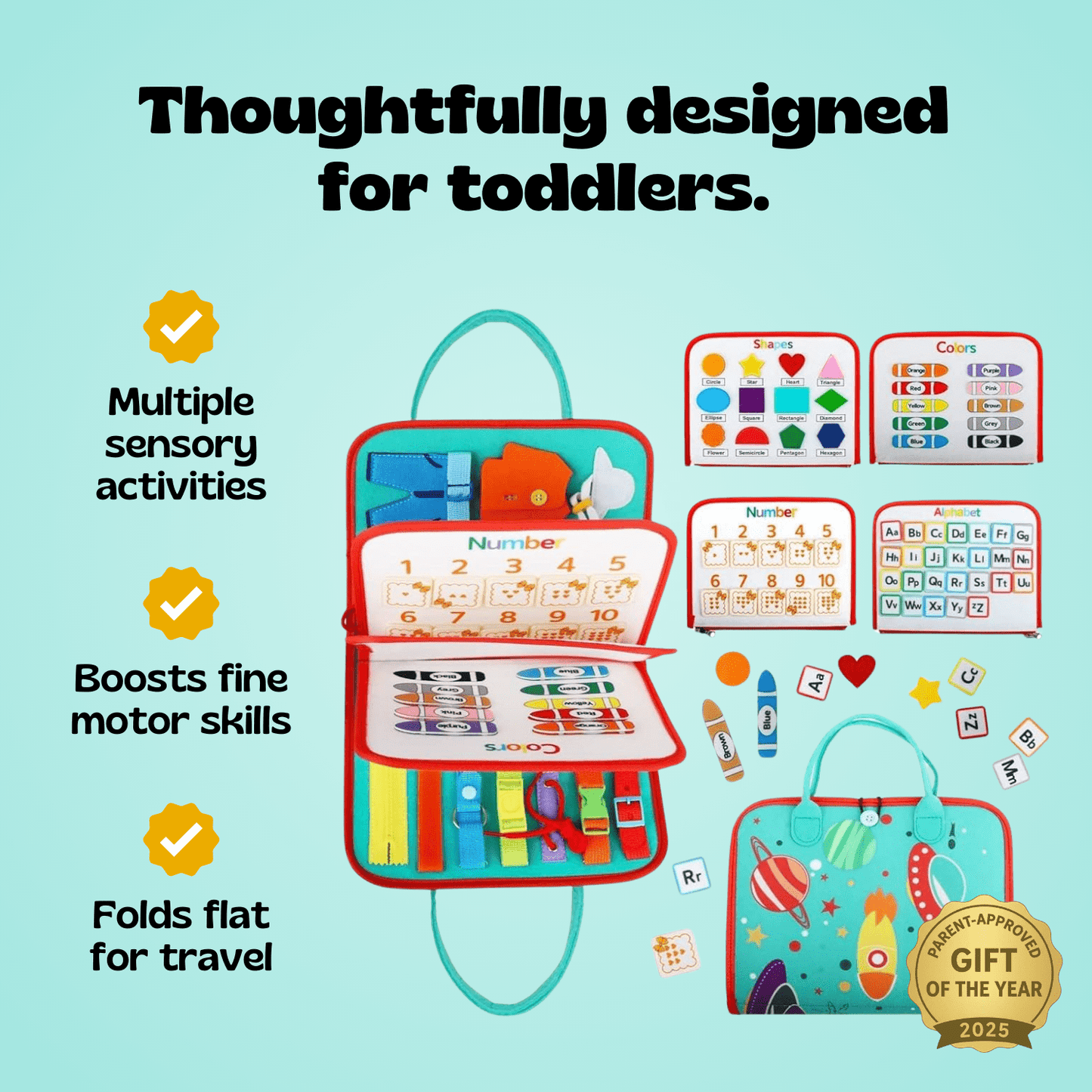 TibaToes™ Montessori Busy Board