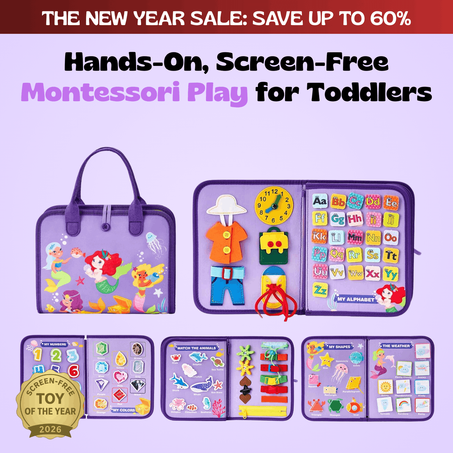 TibaToes™ Montessori Busy Board