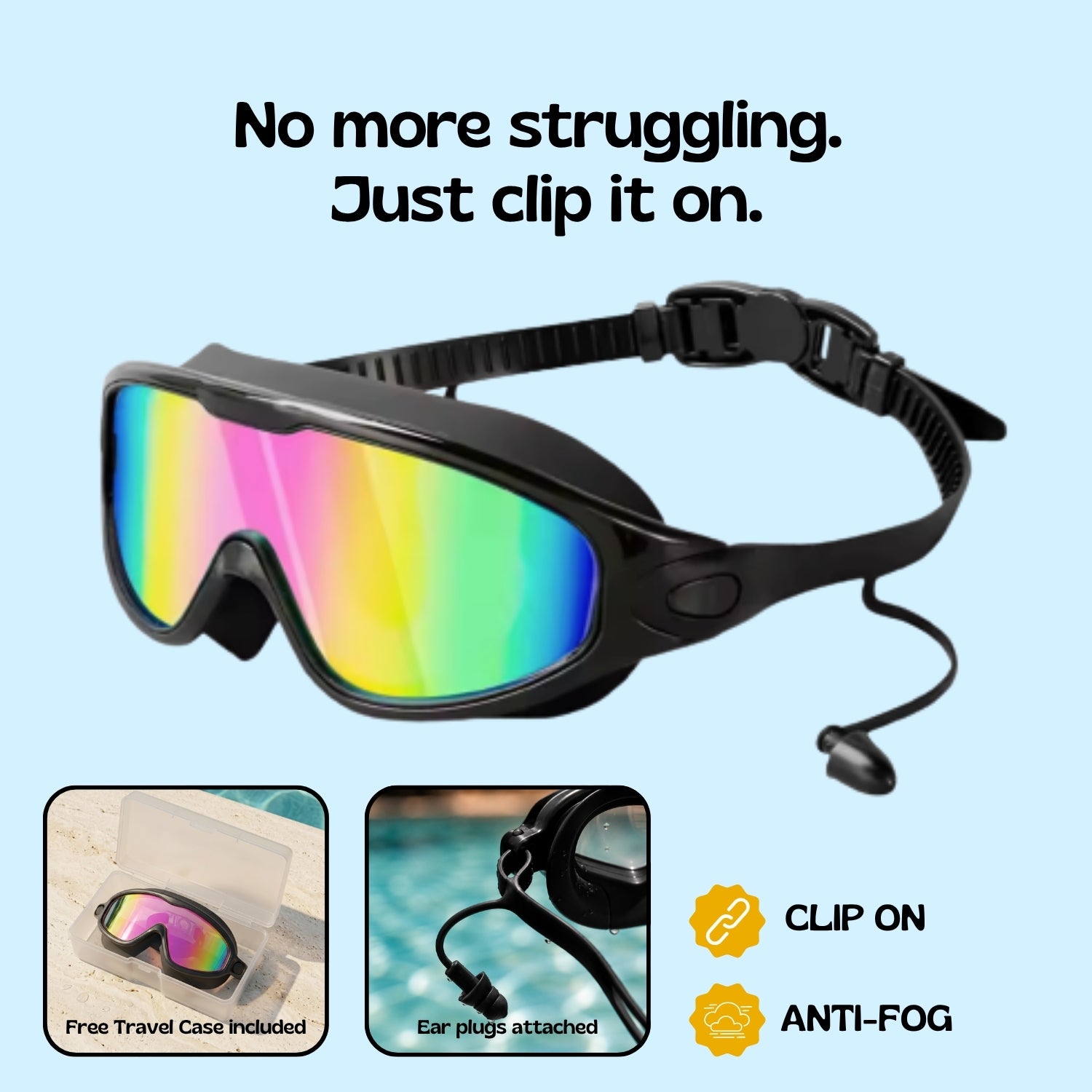 TibaToes™ Clip-On Swim Goggles