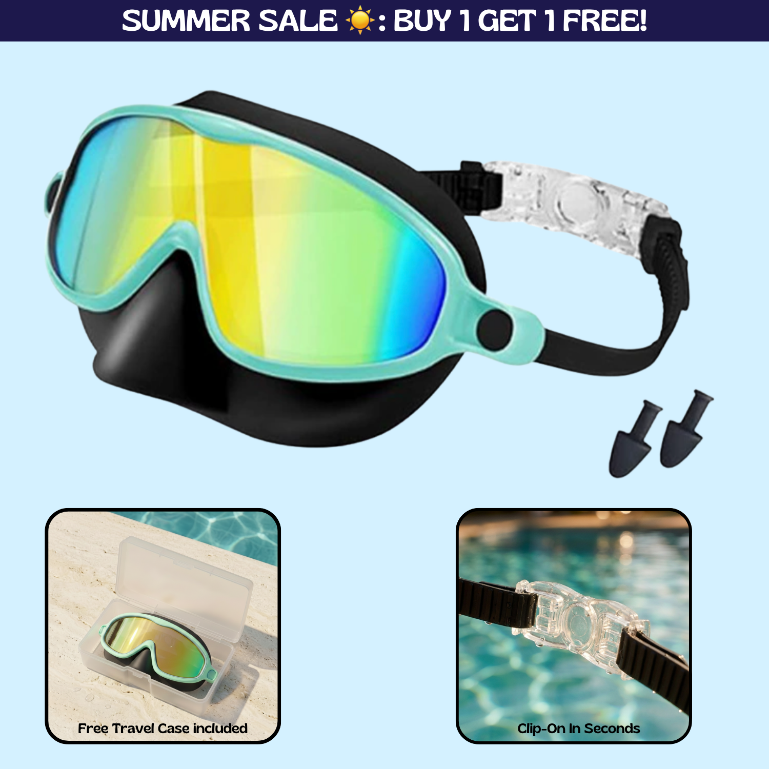 TibaToes™ Clip-On Swim Goggles