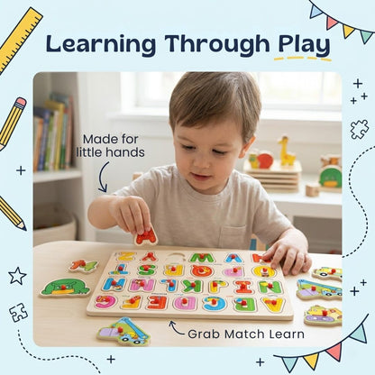 TibaToes™ Wooden Match & Learn Puzzle Board