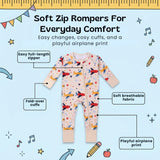 TibaToes™ Soft Zip Baby Romper