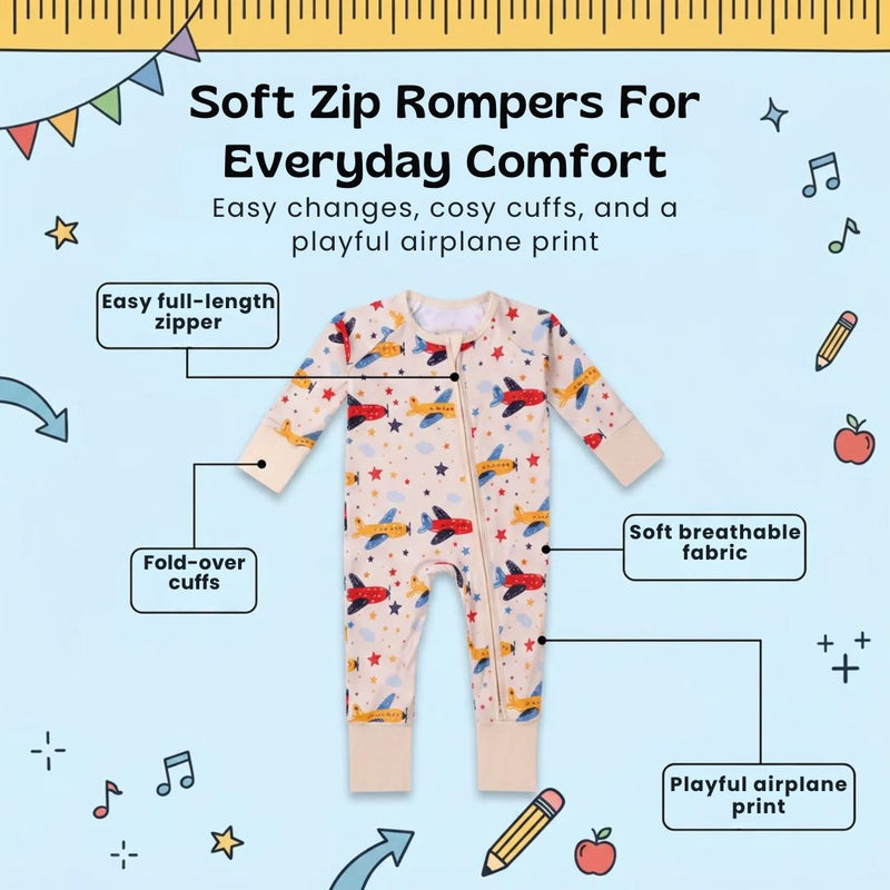 TibaToes™ Soft Zip Baby Romper