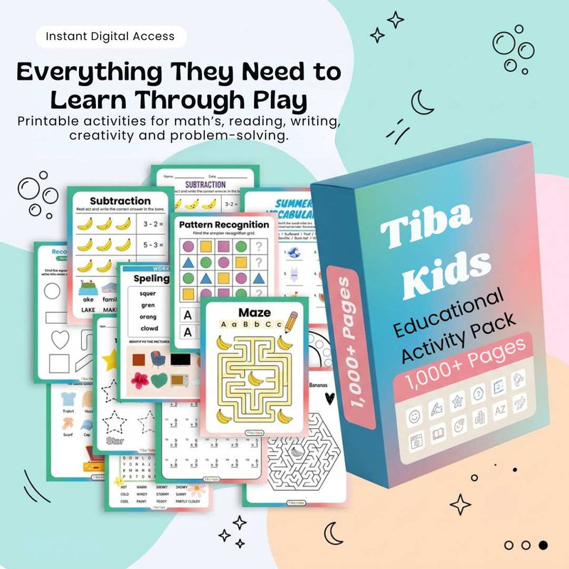 TibaKids Educational Activity Pack 1,000+ Pages