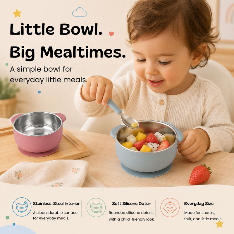 TibaToes™ BearGrip Stainless Steel Suction Bowl