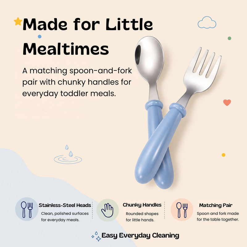 TibaToes™ LittleBite Toddler Fork & Spoon Set